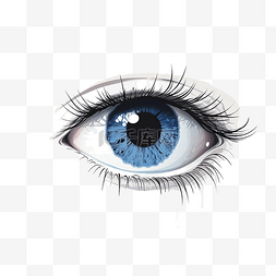 蓝色瞳孔的眼睛 矢量图形