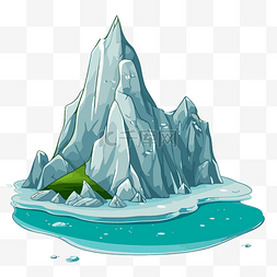 冰山剪贴画 岛上水中的冰山插图