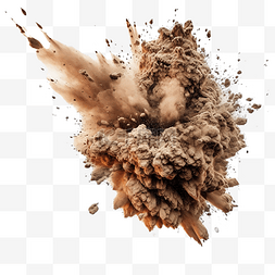 灰尘喷溅图片_与灰尘颗粒隔离的岩石爆炸