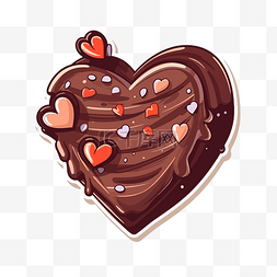 有心设计图片_一颗巧克力心的图像，上面有心和