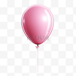 光滑背景图片_粉色氦气球，带绳索隔离背景