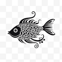 纹身鲤鱼鱼图片_黑色纹身鱼