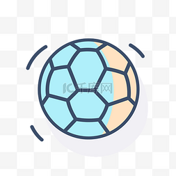 带阴影的足球是一个扁线图标 向