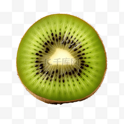 食在健康图片_一半成熟的绿色猕猴桃在白色背景