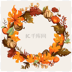 秋季树叶花环图片_秋季邊框 向量