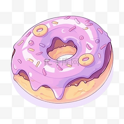 甜甜圈巧克力图片_带有白色条状插图的紫色巧克力甜