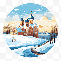 雪下城市图片_冬季下诺夫哥罗德伏尔加河畔的圣
