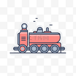 機車icon图片_红色和白色背景的火车图标平面设