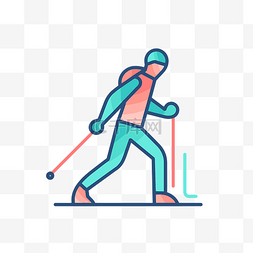 滑雪者icon图片_专注于关节连接 向量