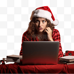 人们衣服图片_穿着圣诞衣服的女学生晚上坐在笔