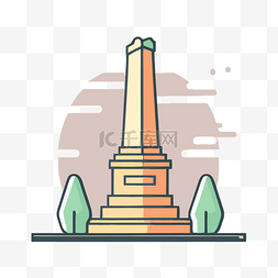 纪念碑图标图片_显示纪念碑的图标 向量