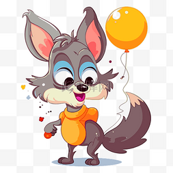 动物灰图片_有趣的动物剪贴画卡通人物灰狐狸
