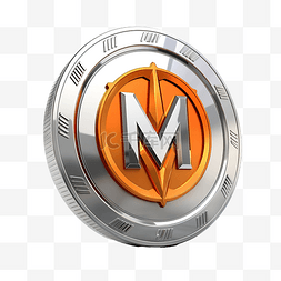 monero xmr 徽章加密 3d 渲染