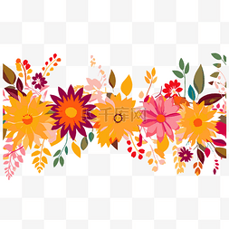 秋季花卉边框剪贴画秋季花卉边框
