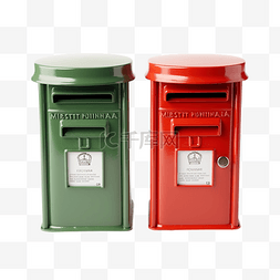 信封和信图片_绿色和红色邮箱