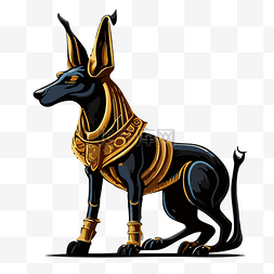 肝狗狗图片_阿努比斯剪贴画金色和紫色的埃及