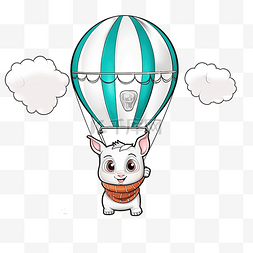 用热气球上的可爱犀牛复制图片儿
