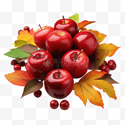 苹果和秋叶庆祝感恩节
