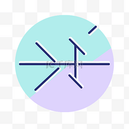 带有箭头的紫色和蓝色圆圈 向量