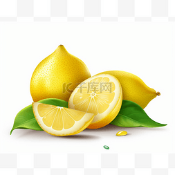 柠檬的叶子图片_柠檬用白色的叶子切成薄片