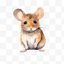 鼠绘手图片_老鼠水彩画野生动物