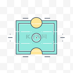 线条风格矢量插图中的足球场图标