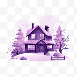 冰镇雪花啤酒图片_紫色房子冬天png插图