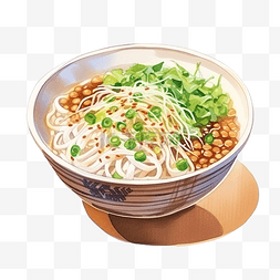 新鲜的豆芽图片图片_水彩日本食品豆芽拉面