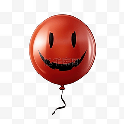 带着气球的图片_万圣节红气球带着邪恶的微笑万圣