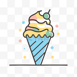蛋卷冰淇淋设计的图像 向量