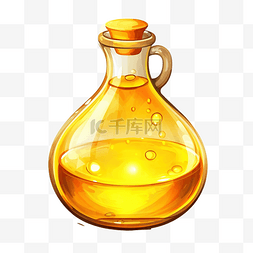 gui图片_瓶子里的黄色药水插画gui元素