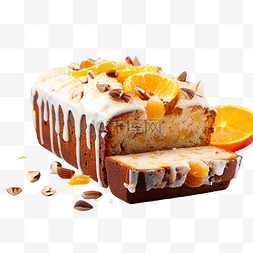 面包蛋糕糕点图片_撒上糖霜的水果面包蛋糕