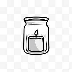 背景暖光图片_玻璃罐中的简单涂鸦蜡烛在黑色线