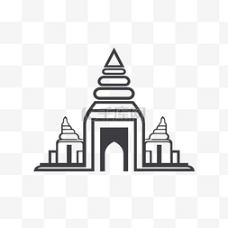 泰国寺庙图标和城市 向量