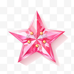 星形粉色形状元素装饰婚礼卡按钮