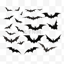 蝙蝠黑色图片_万圣节飞行蝙蝠插画