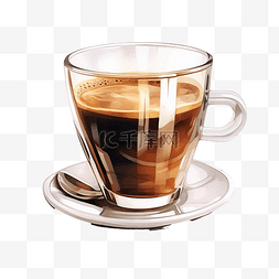 饮料茶点图片_浓咖啡咖啡分离插图 ai 生成