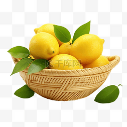 柠檬胡椒图片_柳条碗里的柠檬