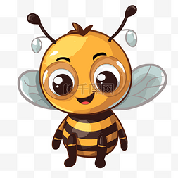 可爱有趣的卡通人物蜜蜂使用png剪