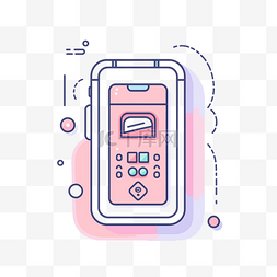 手机信箱图片_带有粉色和蓝色显示屏的手机的风