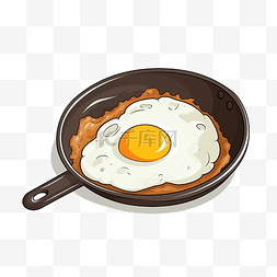 虾仁炒鸡蛋图片_平底锅煎鸡蛋烹饪卡通