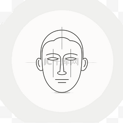 线条耳朵图片_人脸的细线图标，从眼睛到耳朵的