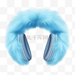 蓝色毛皮耳罩取暖器冬季元素插画