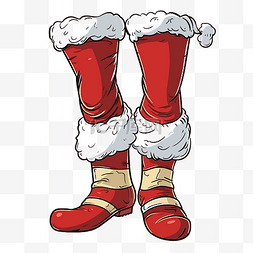 圣诞靴子图片_圣诞老人腿剪贴画圣诞靴子绘图矢