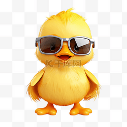 數碼印刷图片_人工智能生成戴墨镜的酷小鸡