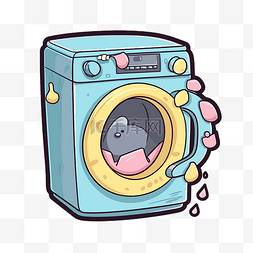 里面有一只小老鼠的卡通洗衣机 