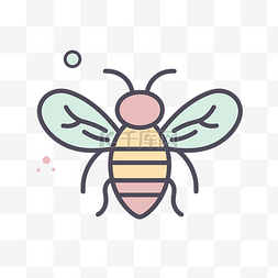 蜜蜂图标平面设计符号 向量