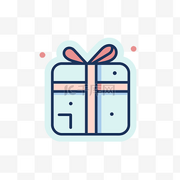 礼物矢量线性图标图片_礼品包装礼品盒图标矢量布局插图