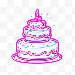 甜蛋糕霓虹灯风格