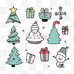矢量圣诞装饰图案图片_圣诞晚会矢量设计的涂鸦适合圣诞